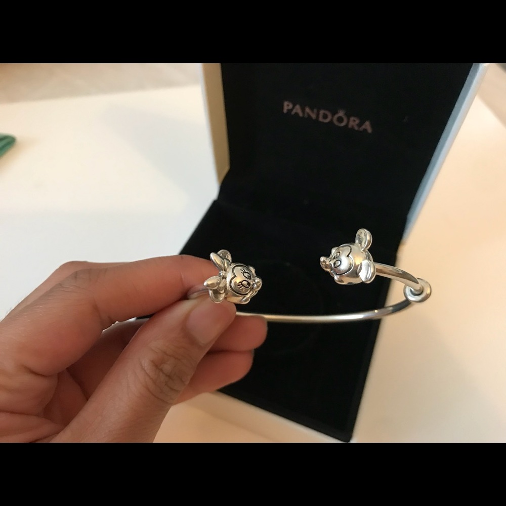 PANDORA Disney Mickey/Minnie Silver Bangle